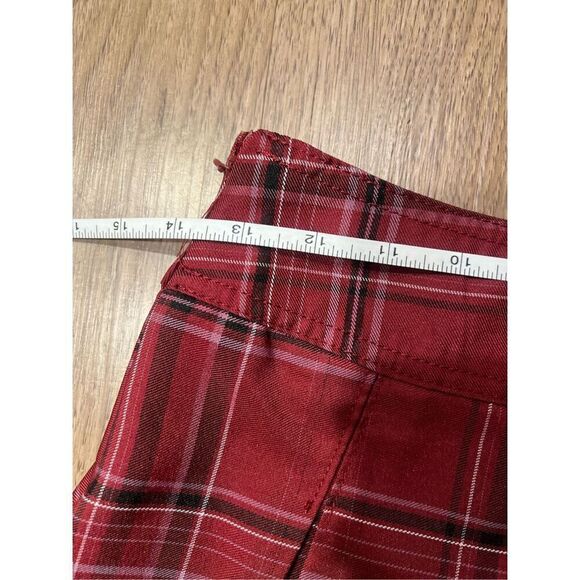 No Boundaries Juniors Red Plaid Pleated Tennis Mini Skirt Patches size 1 or XS - Picture 5 of 6